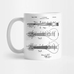 Folk Music Gift Vintage Mandolin Blueprint Mug